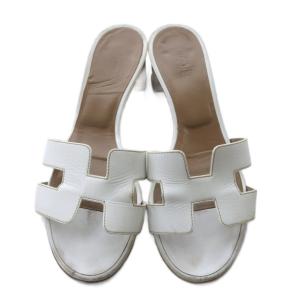 HERMES オアジス サンダル ミュール レザー 36 ホワイト