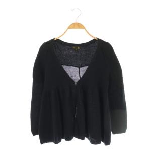 カシミヤ混 フロントホックフレアカーディガン ニット 1 ネイビー /ES OS