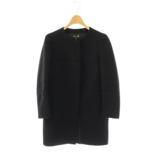 ウールノーカラーコート アウター カシミヤ混 36 ブラック /DO OS
