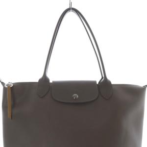 Longchamp ルプリアージュ シティ L トートバッグ ハンドバッグ レザー 茶 ブラウン /SR2