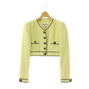 ココマークボタンショートジャケット イエローグリーン