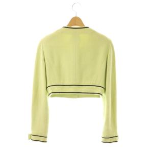 CHANEL ココマークボタンショートジャケット イエローグリーン