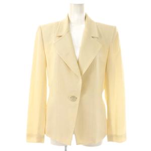 テーラードジャケット シルク混 背抜き 36 アイボリー /CX OS