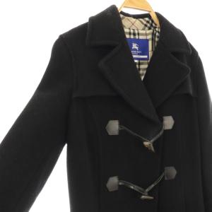 BURBERRY BLUE LABEL ウール カシミヤ混 ダッフルコート 38 ブラック /ES OS