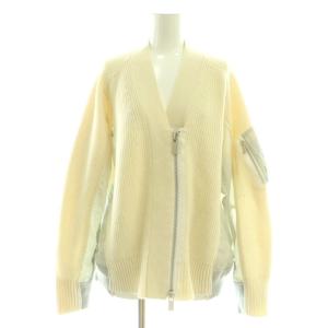 22AW Wool Knit x Nylon Twill Cardigan 2 アイボリー