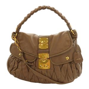 マテラッセ 2way ハンドバッグ ブラウン