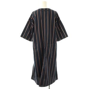 TICCA ストライプ キーネック ワンピース F ネイビー オレンジ ホワイト /ES OS
