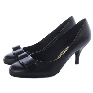 CARLA ヴァラリボン パンプス ピンヒール レザー 5 黒 ブラック /SR