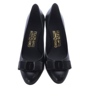 Salvatore Ferragamo CARLA ヴァラリボン パンプス ピンヒール レザー 5 黒 ブラック /SR