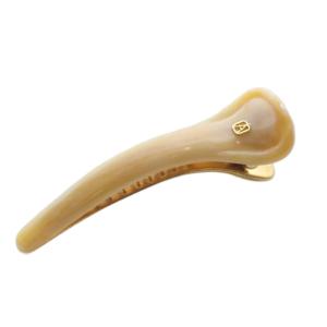 ヘアクリップ ロゴ ベージュ ゴールド色 /SR24