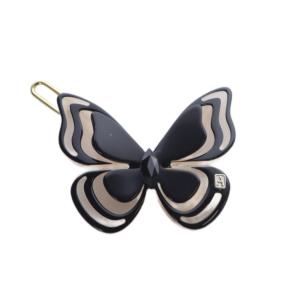 バタフライモチーフ ヘアピン 黒 ブラック ピンク /SR17