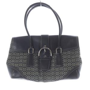 ミニシグネチャー ハンドバッグバッグ グレー 黒 ブラック 6388 /SR