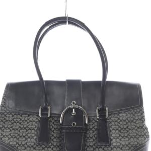 COACH ミニシグネチャー ハンドバッグバッグ グレー 黒 ブラック 6388 /SR