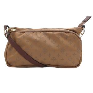 ショルダーバッグ ロゴ 総柄 茶 ブラウン /JS