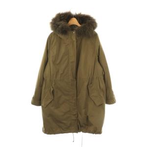 ラクーンファー ダウンライナー コート ジップアップ 44 カーキ /HK OS
