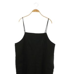 23区 24SS リネンレーヨンストレッチ サロペット ストライプ 46 ブラック /HK OS