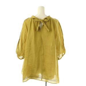 23区 24SS ブロドリー ダンデル 2WAY ブラウス 五分袖 44 カーキ /HK OS