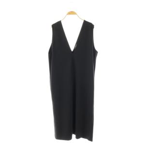 SETTLE LT V NECK OP ジャンパースカート ワンピース ロング S ブラック /HK OS