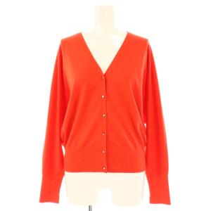 24AW 洗える ヴィスコースストレッチ ドルマンスリーブ カーディガン ニット 長袖 38 レッド /HK