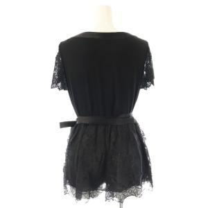 HYSTERIC GLAMOUR カシュクール レース ショートスリーブカットソー 半袖 F 黒 ブラック /AT OS