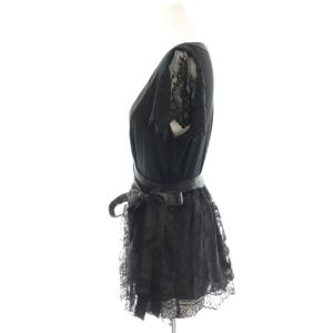 HYSTERIC GLAMOUR カシュクール レース ショートスリーブカットソー 半袖 F 黒 ブラック /AT OS