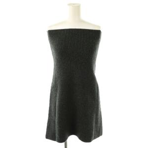 リブニットケープ セーター ウール ダークグレー /NR OS