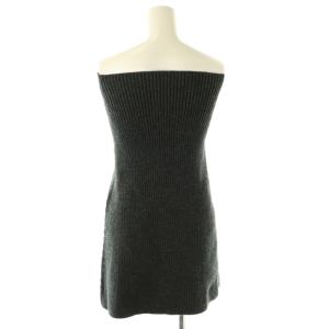 AP STUDIO リブニットケープ セーター ウール ダークグレー /NR OS