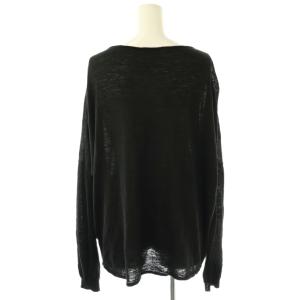 Deuxieme Classe Tenuity ニット プルオーバー セーター 長袖 薄手 シルク 麻混 黒 /NR OS