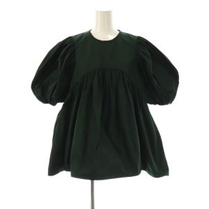 PEメモリーツイル パフスリーブBLOUSE ブラウス 半袖 38 ダークグリーン /DF OS
