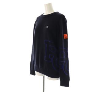 PEARLY GATES 25SS 天竺×DIAPLEX クルーネックニットプルオーバー セーター 1 ネイビー /DF OS