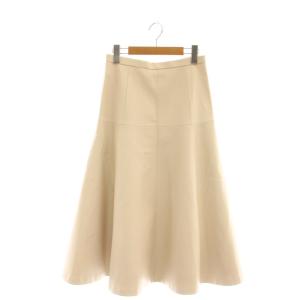 エコレザー フレアスカート ミモレ ロング 36 アイボリー /AT OS