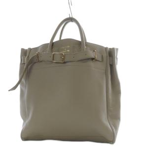 ベルト付きトートバッグ ハンドバッグ レザー ベージュ /YO26