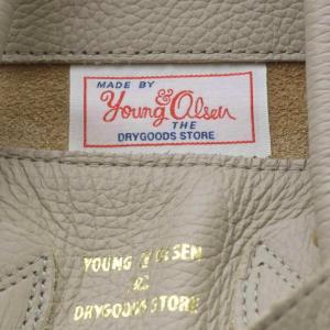 YOUNG & OLSEN ベルト付きトートバッグ ハンドバッグ レザー ベージュ /YO26