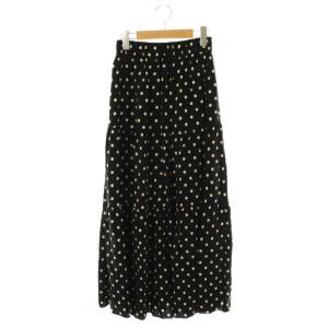 ドットティアードスカート 36 ブラック アイボリー /DO OS