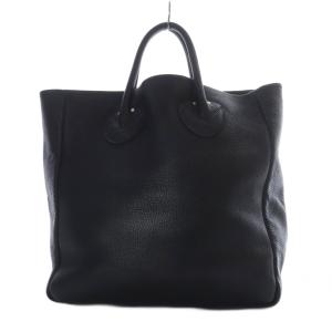 エンボスレザー トートバッグ ハンドバッグ レザー ブラック /YO25