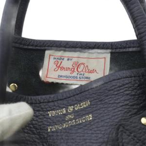 YOUNG & OLSEN エンボスレザー トートバッグ ハンドバッグ レザー ブラック /YO25