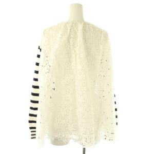 sacai luck カットワーク切替カーディガン ニット ボーダー 1 ホワイト ネイビー /DF OS