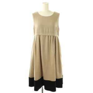Beige×Black Dress ワンピース 膝丈 ノースリーブ 40 ベージュ 06602 /HK
