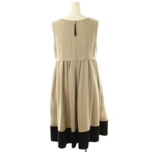 DAISY LIN Beige×Black Dress ワンピース 膝丈 ノースリーブ 40 ベージュ 06602 /HK