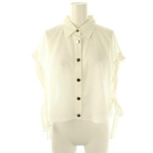 25SS メッシュポンチョシャツ ブラウス チュール 36 白 /CX OS