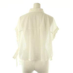 Diagram GRACE CONTINENTAL 25SS メッシュポンチョシャツ ブラウス チュール 36 白 /CX OS