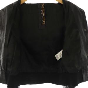 PATRIZIA PEPE カウレザージャケット ブルゾン 牛革 42 ブラック /ES OS SH