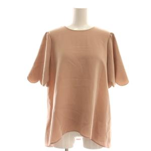 25年 スカラップスリーブフレアブラウス 半袖 34 ピンク /AT OS SH