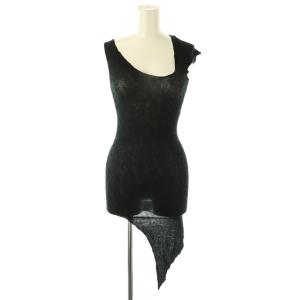 SCORPION ヒョウ柄 キャミワンピース チュニック アシンメトリー 0 ブラック /HK OS