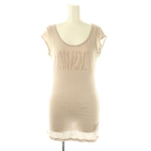 NUDE カットソー バックプリント ラメ カシミヤ混 0 モカ ブラック /ES OS