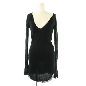 LSV Vネックワンピース チュニック カシミヤ混 0 ブラック /ES OS