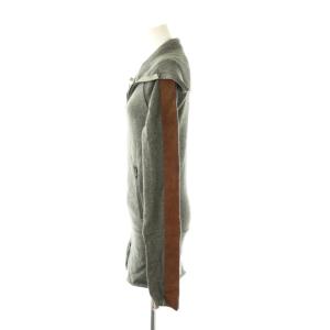 L.G.B ZIP UP レザー切替ニットブルゾン 0 グレー ブラウン