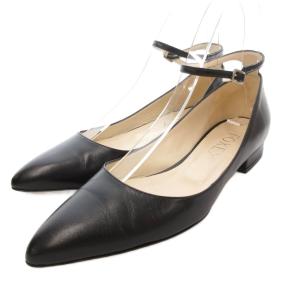 フラットパンプス アンクルストラップ 35.5 ブラック