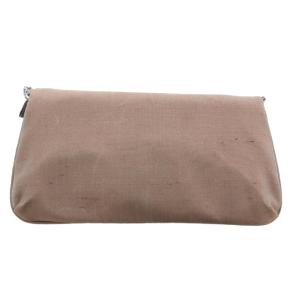 FOXEY BOUTIQUE ハンドバッグ チェーンハンドル ビジュー がま口 絹 シルク 茶 ブラウン /JS