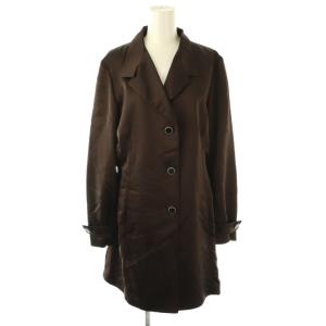 シルクコート ロング 薄手 44 茶 ブラウン /AT OS